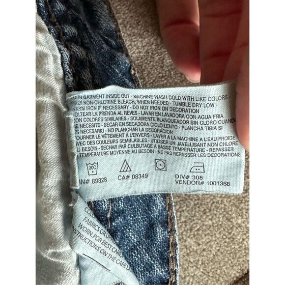 NINE WEST Jeans Womens Blue sz 16 Embellished Button Flap Pockets Contrast Stitc - Picture 12 of 16